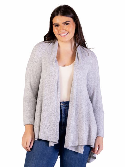 Open Front Long Sleeve High Low Cozy Cardigan