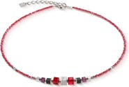 COEUR DE LION Wave Cube Flow Silver Necklace