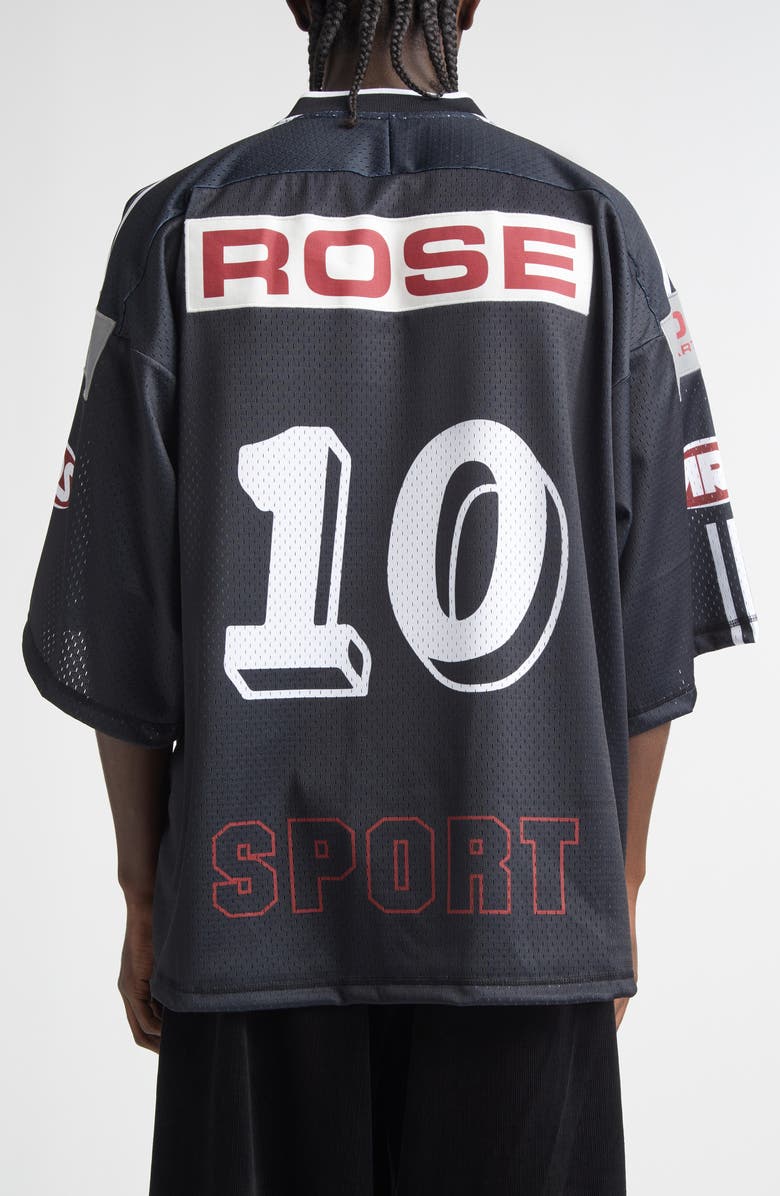 Martine Rose Oversize Hockey Jersey, Alternate, color, Black Grey