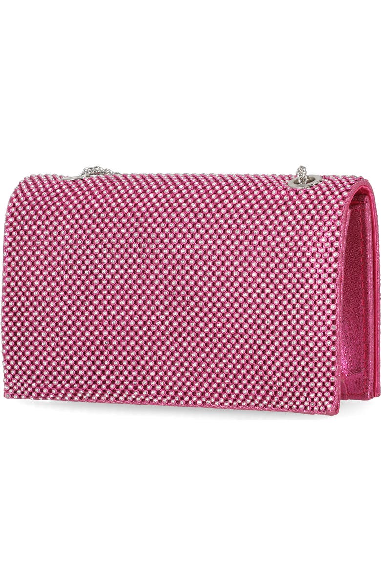 Jessica McClintock Adria Embellished Faux Leather Clutch, Alternate, color, Fuschia