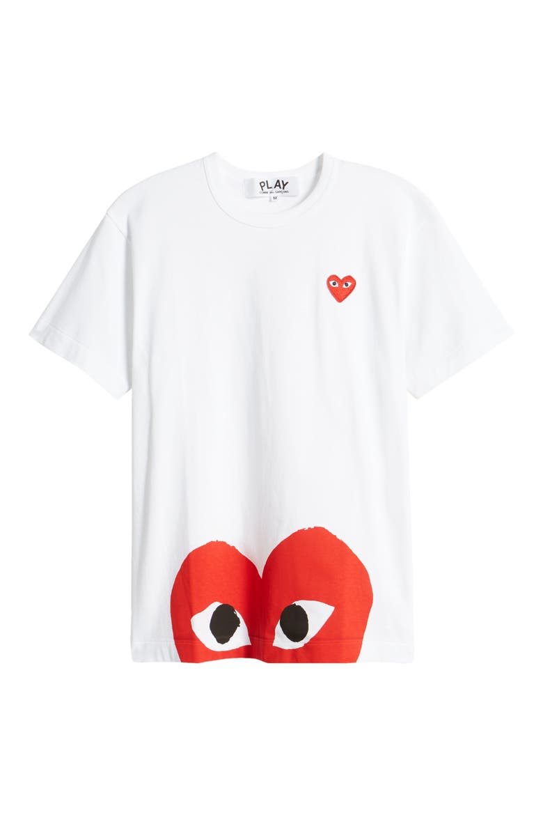 Half Red Heart Graphic T-Shirt, Alternate, color, WHITE