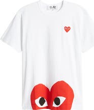 Tシャツ・カットソー COMME des GARCONS Comme des Garcons Shirts Red Pink Heart T-Shirt - kids atelier