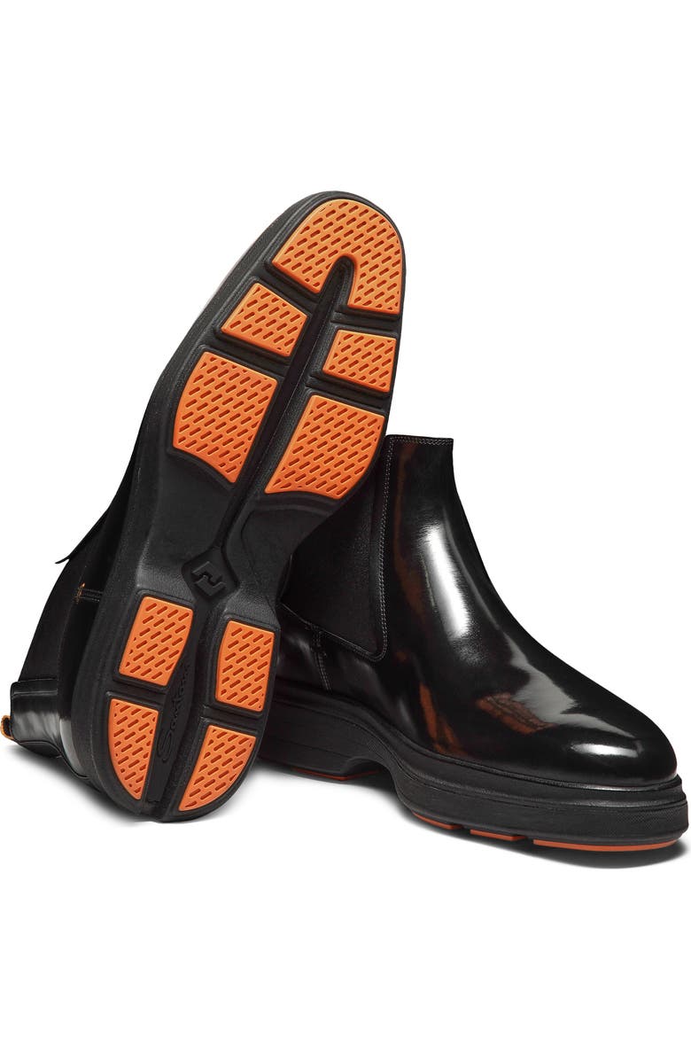 Santoni Lug Sole Chelsea Boot, Alternate, color, Black-N01