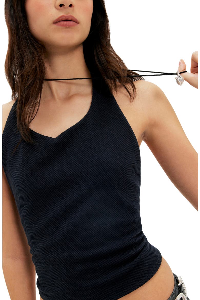 Round Two Crop Halter Top, Alternate, color, BLACK