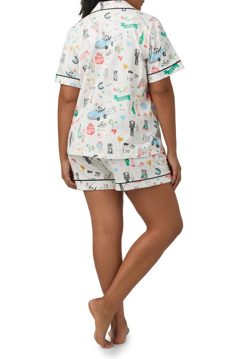Print Stretch Organic Cotton Jersey Short Pajamas, Alternate, color, JUST MARRIED