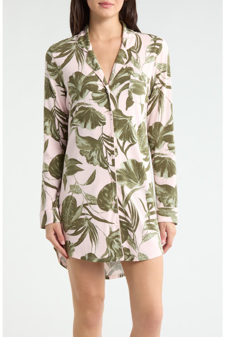 Moonlight Eco Nightshirt, Main, color, PINK- OLIVE SKETCH TROPIC