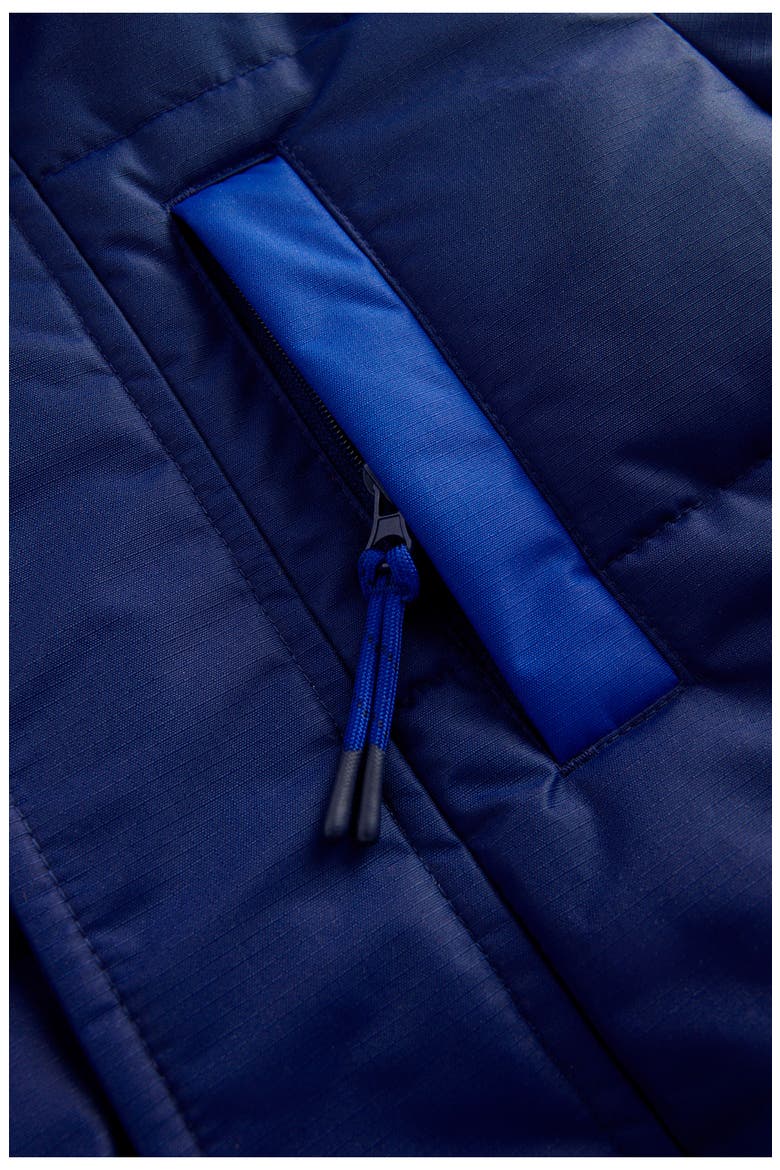 Kids' Fleece Lined Padded Faux Fur Trim Parka, Alternate, color, COLLEGE NAVY