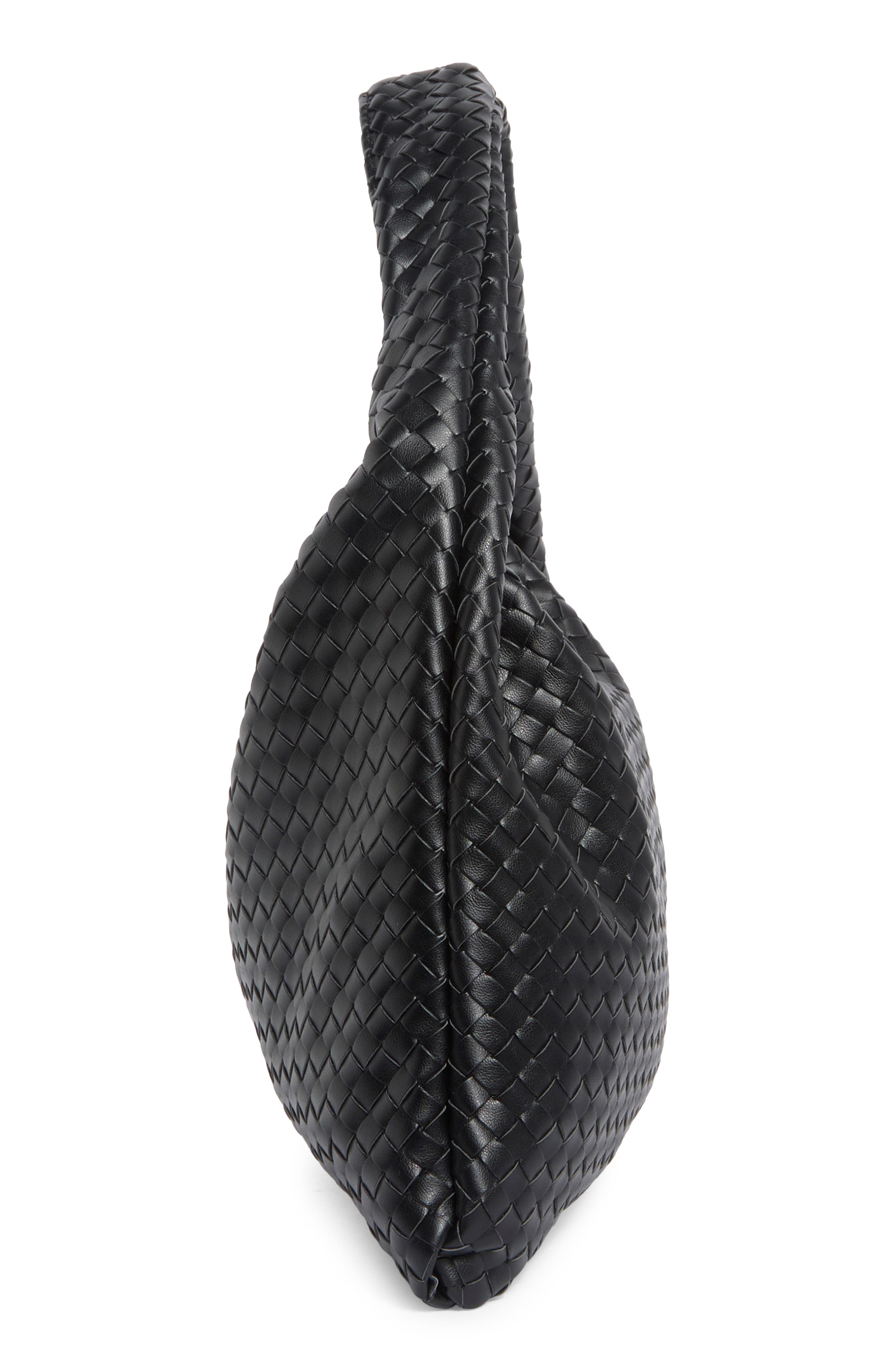 URBAN EXPRESSIONS HANDBAGS Woven Hobo Shoulder Bag, Alternate, color, Black