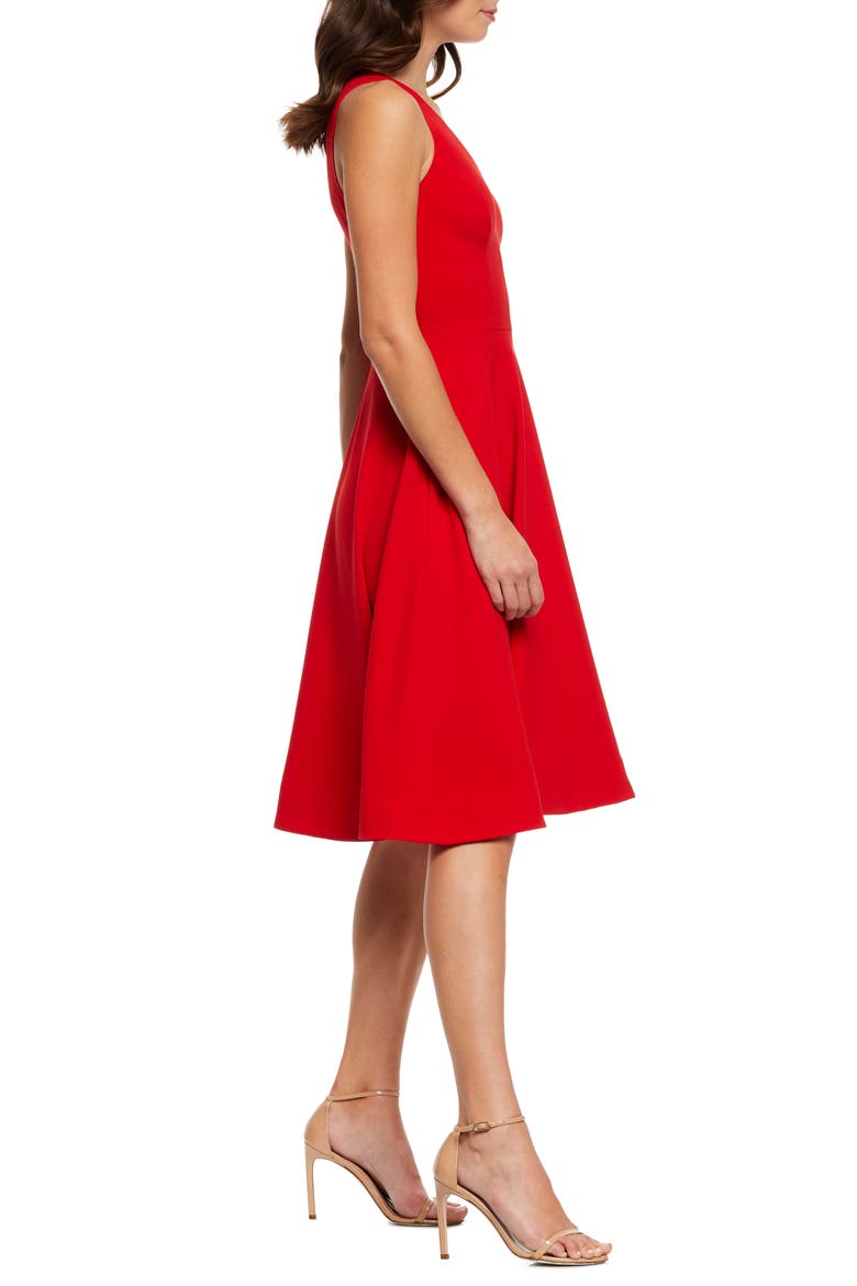 Catalina Fit & Flare Cocktail Dress, Alternate, color, ROUGE