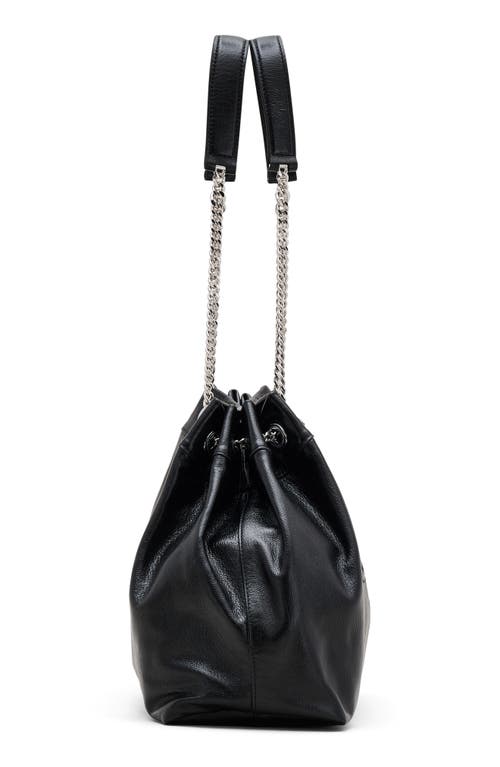 Marc Jacobs Structured Black Shoulder Bag With Drawstring Closure In Black