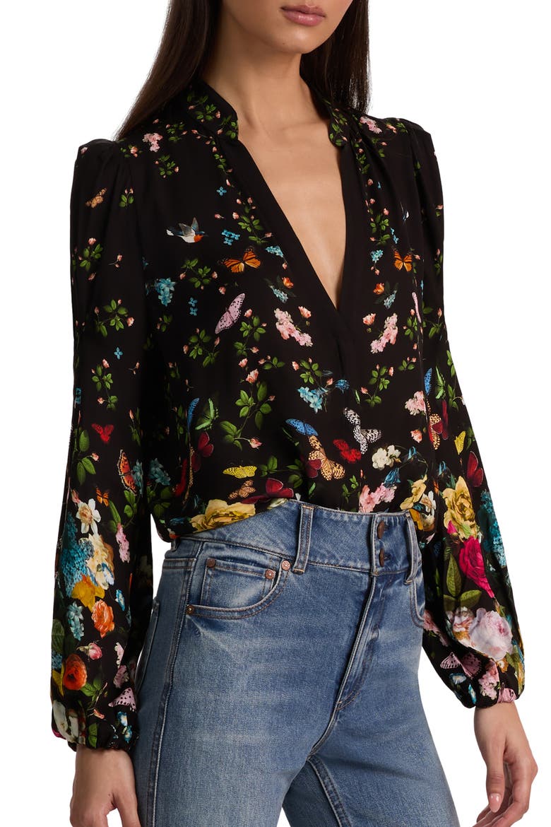 Helen Floral Top, Alternate, color, SOLAR STRENGTH BLACK