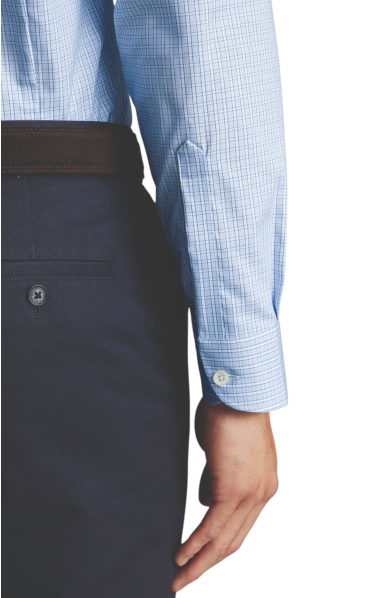 Charles Tyrwhitt Non-Iron Pinpoint Oxford Check Shirt, Alternate, color, Sky Blue