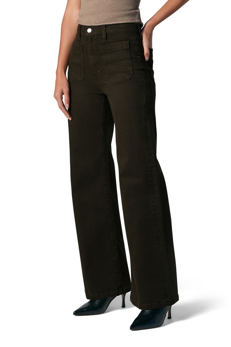 The Mia Patch Pocket High Waist Wide Leg Jeans, Alternate, color, OLIVE