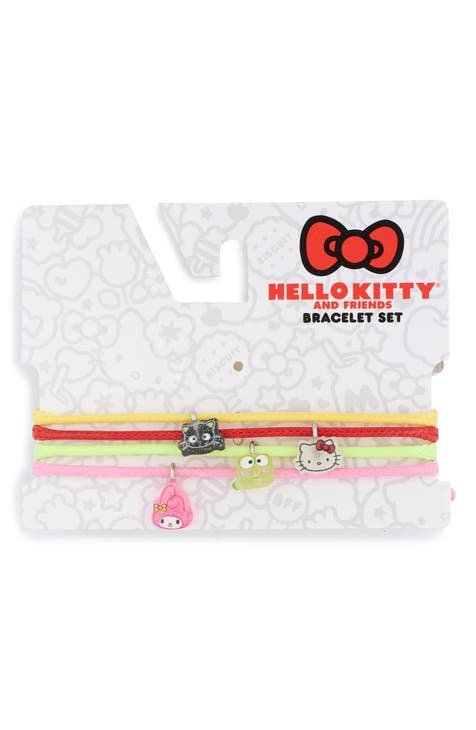 Kids' Set of 4 Hello Kitty® Friendship String Bracelets (Big Kid)