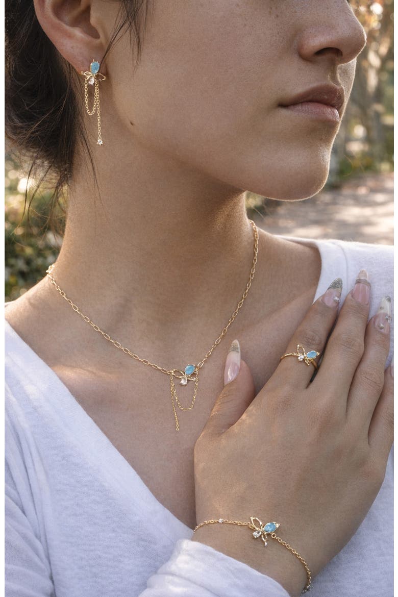 Flying Butterfly 4-Piece Jewelry Set, Alternate, color, GOLD