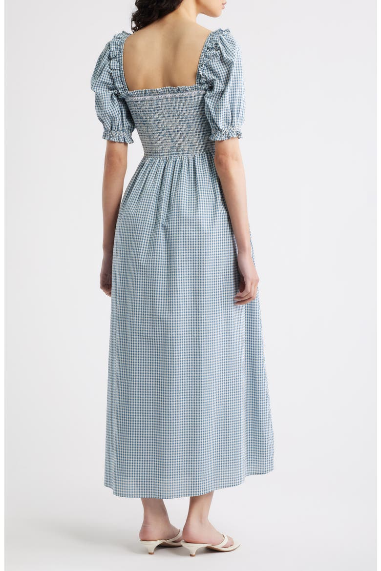 The Scarlett Nap® Fit & Flare Midi Dress, Alternate, color, TEAL GINGHAM