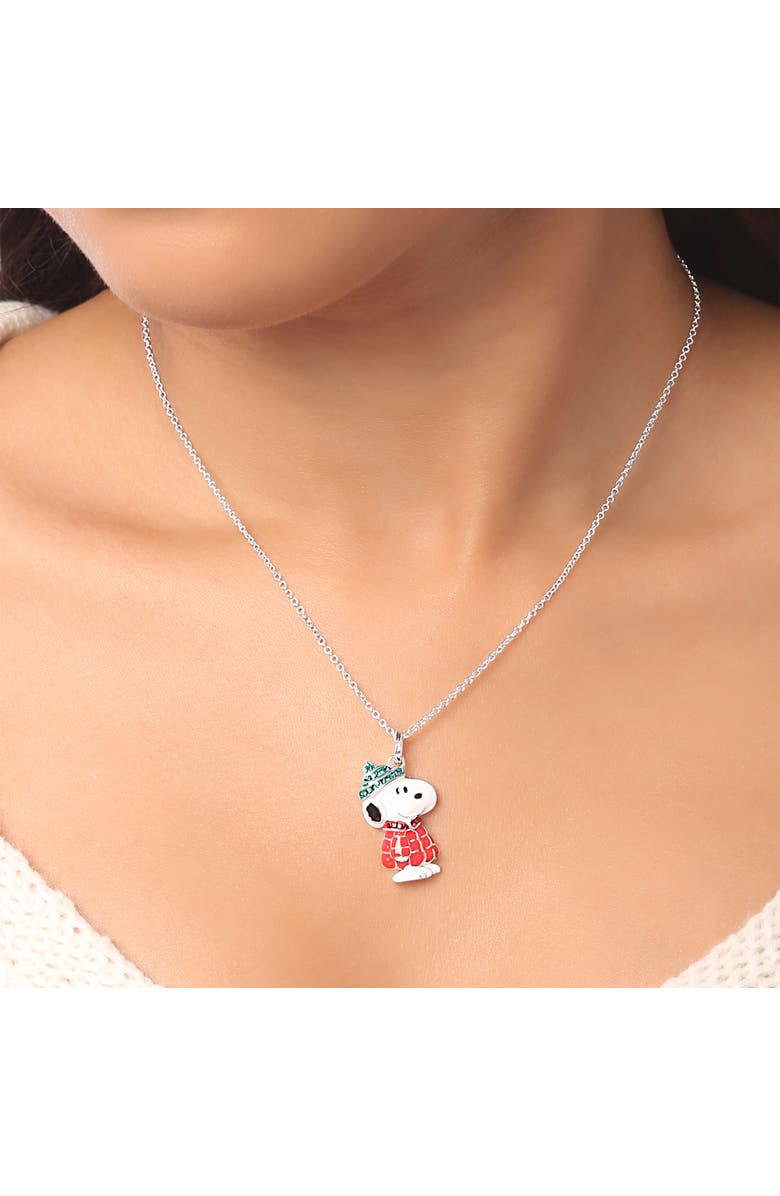 PEANUTS Snoopy Puffer Jacket Pendant, Alternate, color, Silver, White, Red