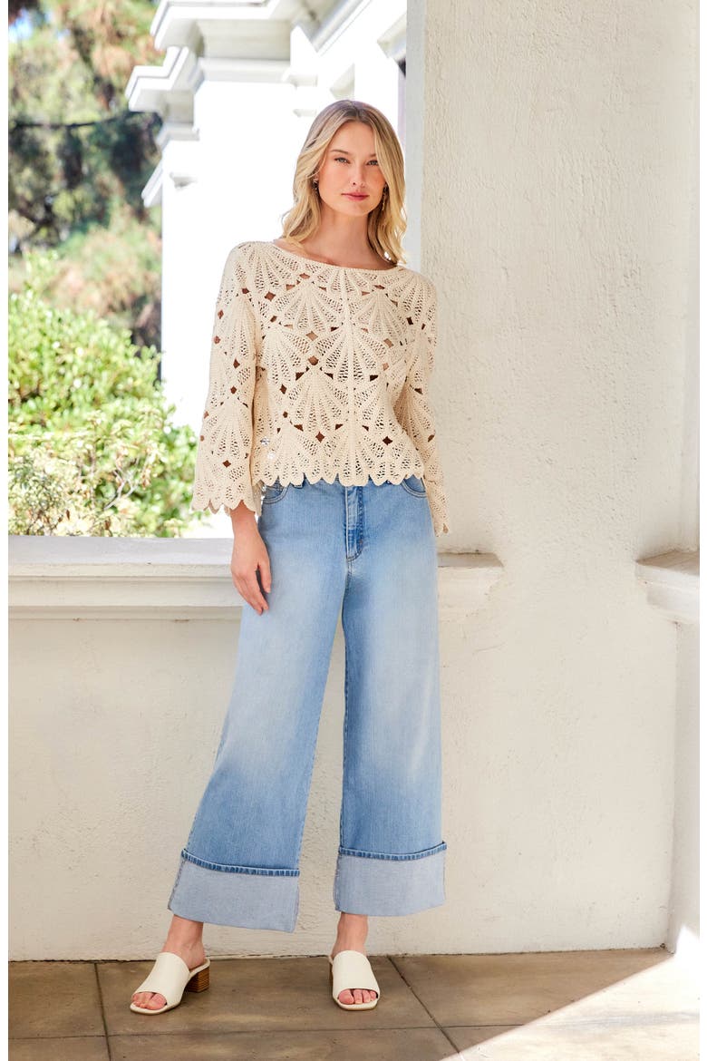 Cuffed Crop Jeans, Alternate, color, DENIM