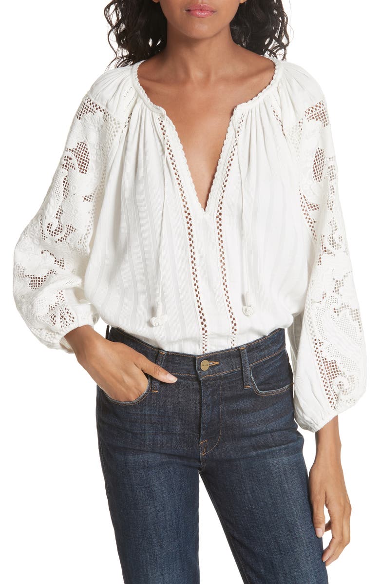 Ulla Johnson Miska Crochet Blouse, Main, color, 
