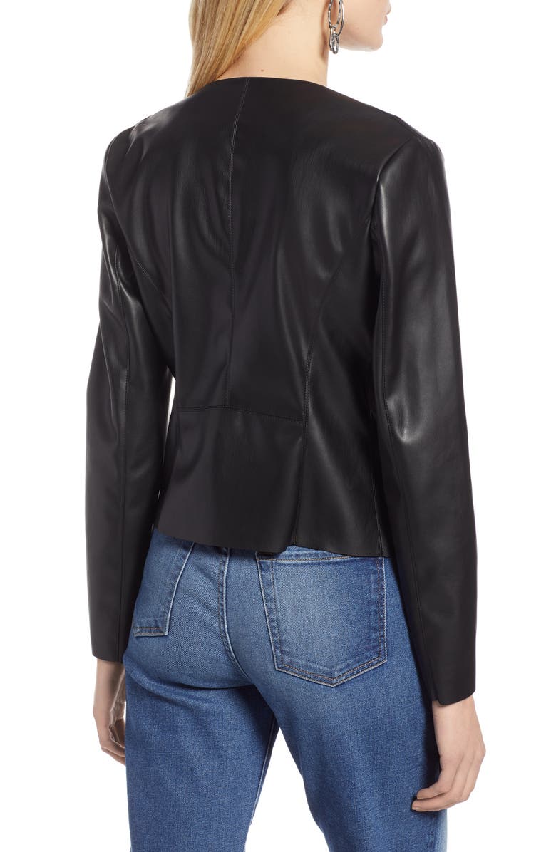 Halogen<sup>®</sup> Drape Faux Leather Jacket, Alternate, color,