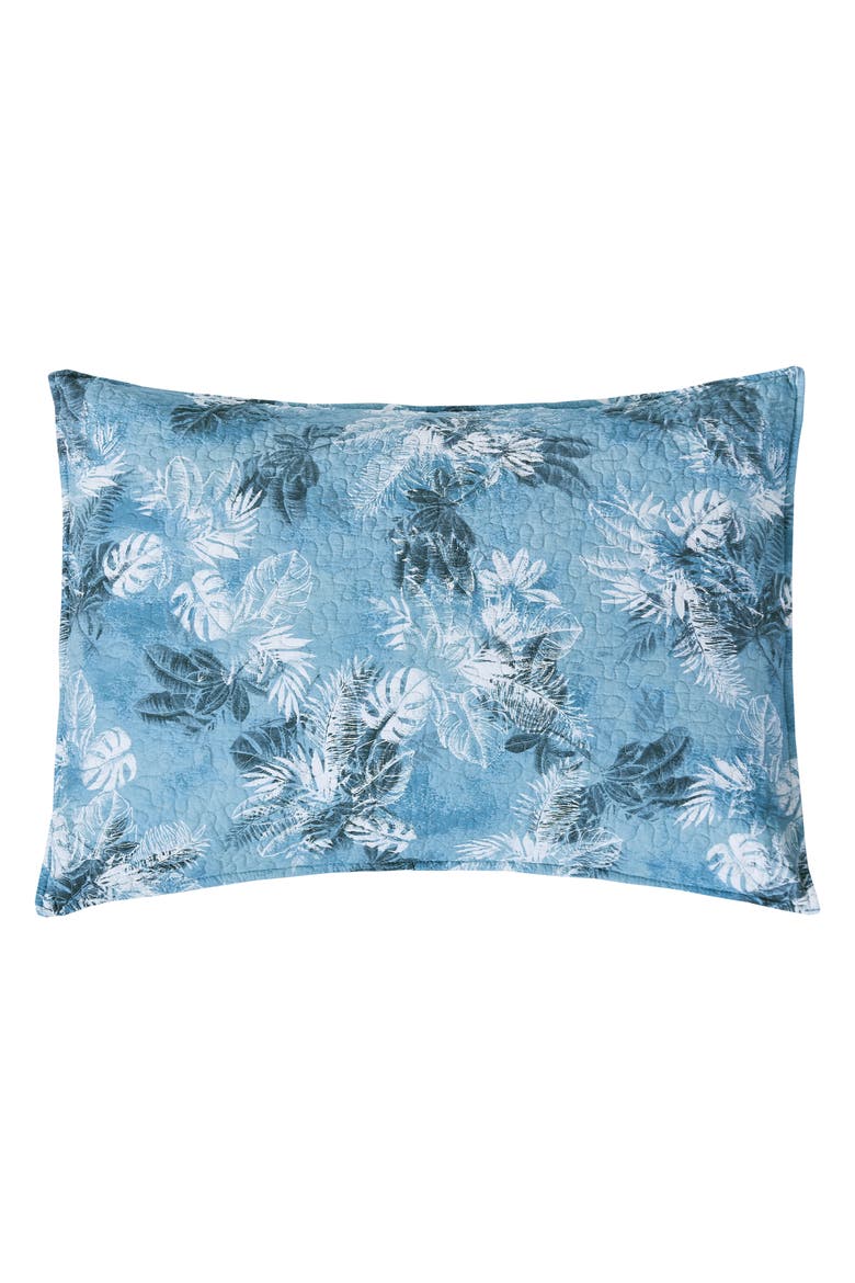 Bruno Palms Cotton Quilt Set  - Reversible and Machine Washable, Alternate, color, Blue