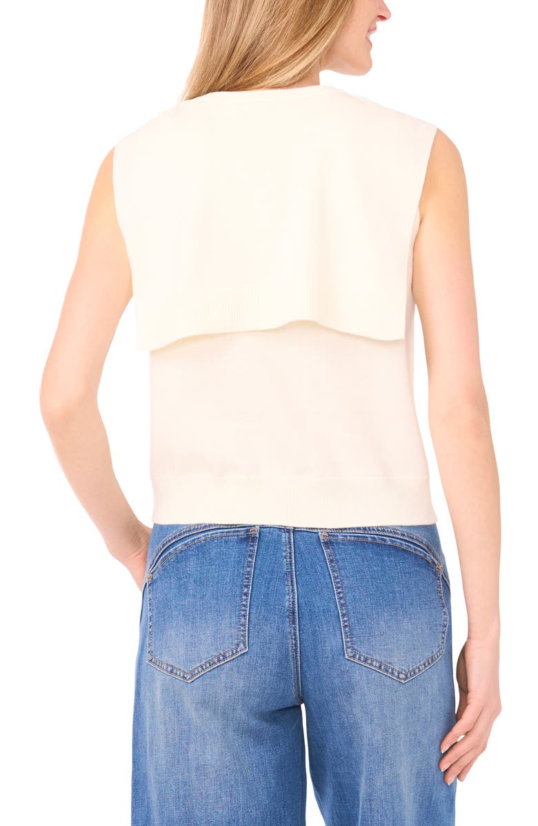 Vince Camuto Tie Neck Sleeveless Sweater, Alternate, color, New Ivory