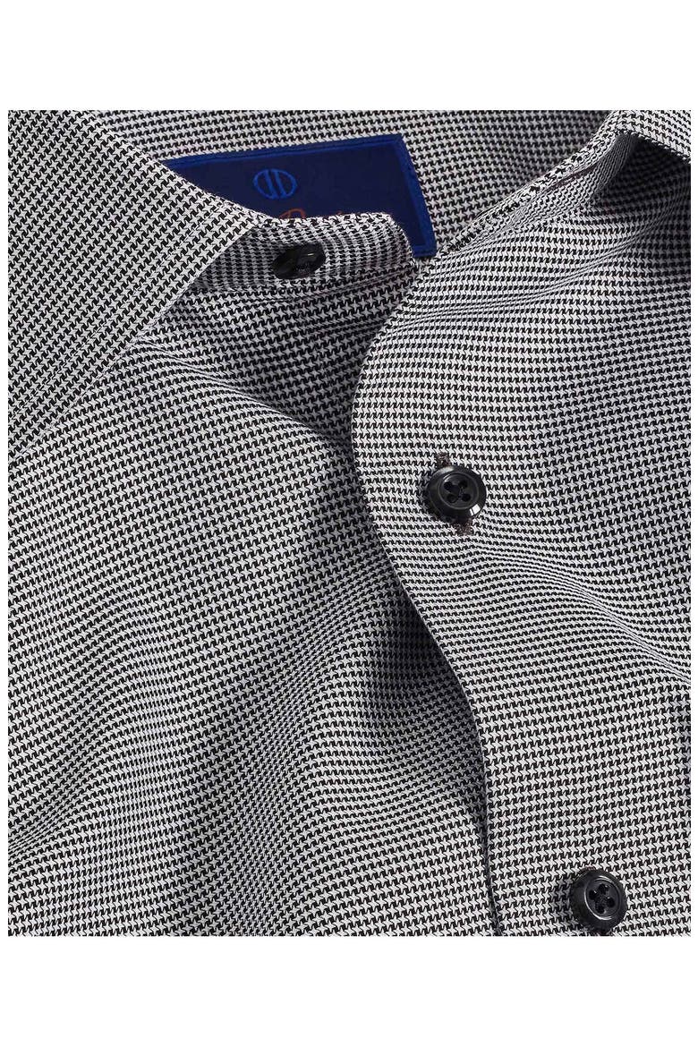 Trim Fit Micropattern Cotton Dress Shirt, Alternate, color, BLACK