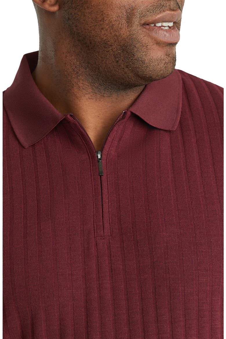 Page Zip Rib Polo , Alternate, color, PINOT