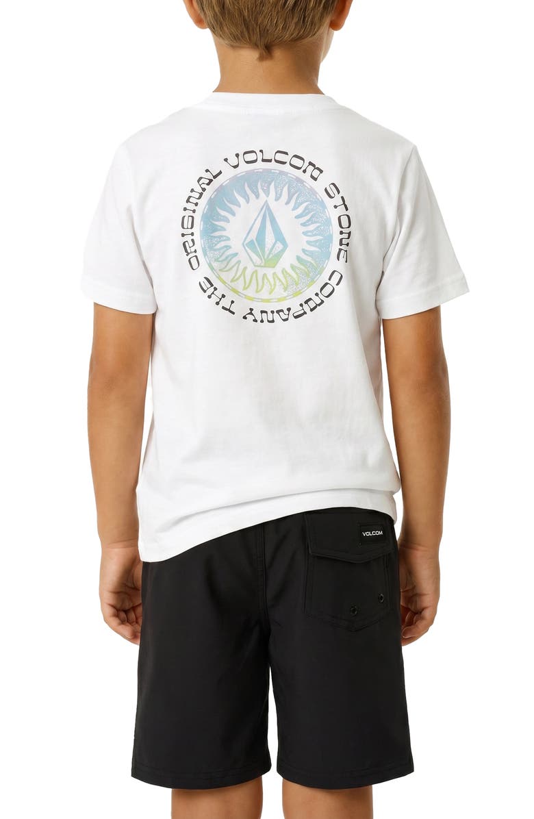 Volcom Kids' Ombré Stone Rashguard T-Shirt & Swim Shorts Set, Alternate, color, White