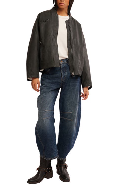 Free People Vinny Bomber Jacket In Black