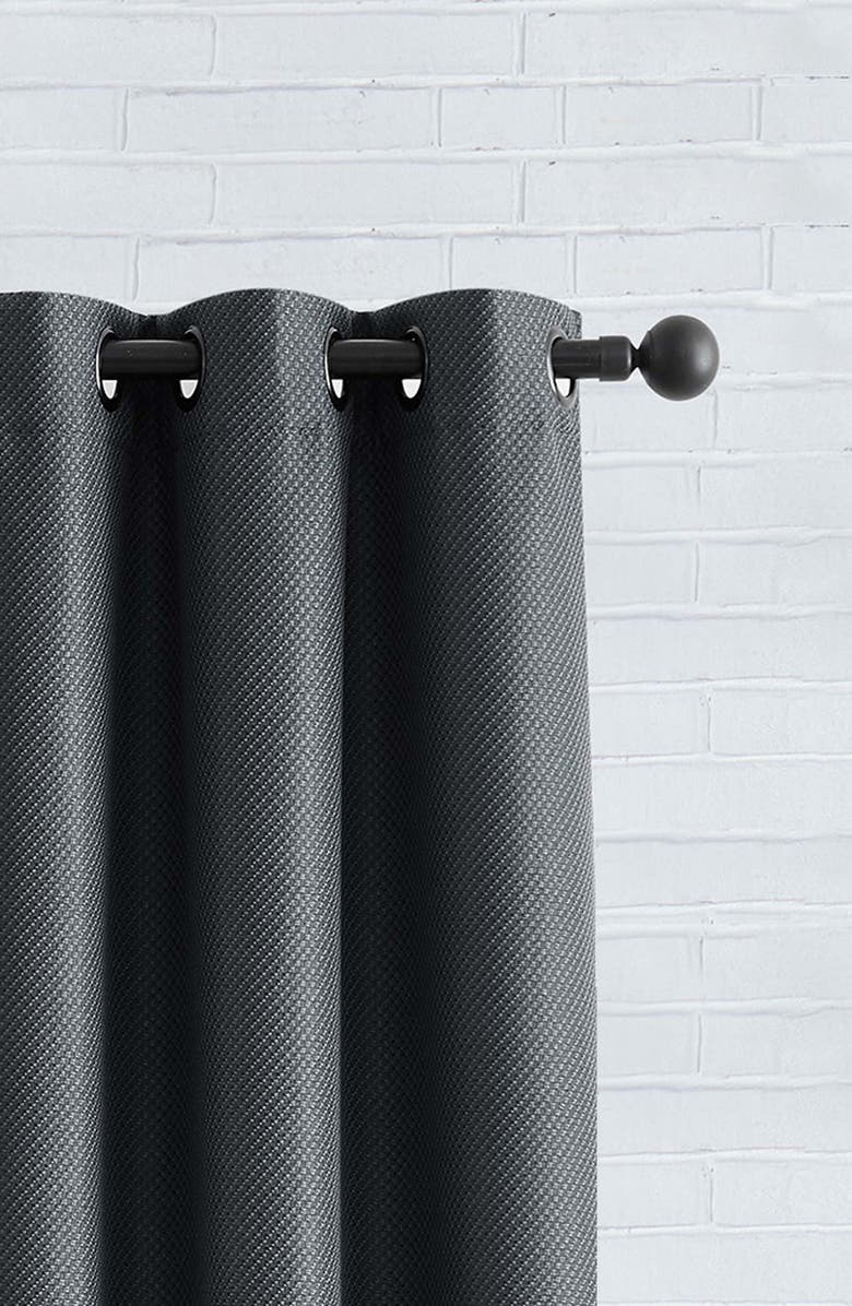 Lucky Brand Ember Thermal Set of 2 Curtain Panels, Alternate, color, Charcoal