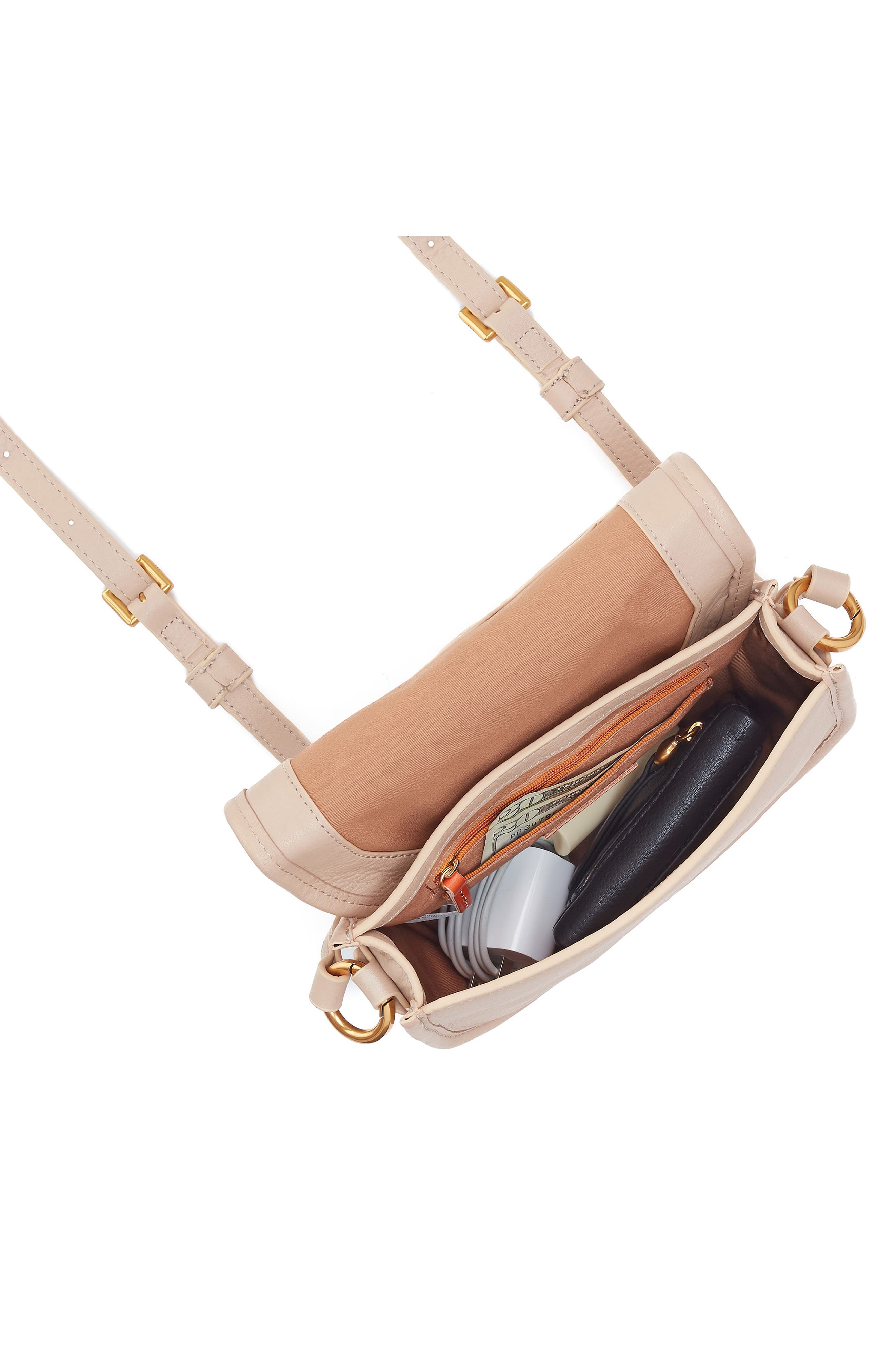 HOBO Small Kiva Leather Crossbody Bag, Alternate, color, Stonewash