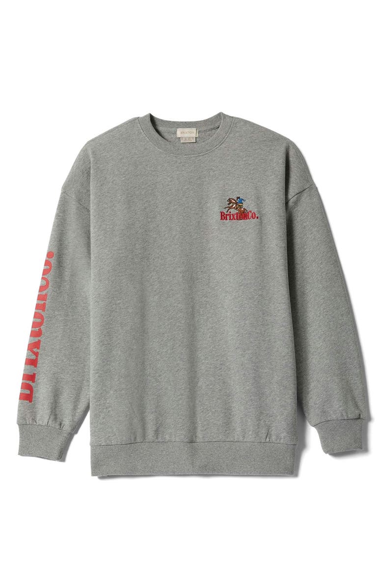 Brixton Inwood Oversize Graphic Sweatshirt, Alternate, color, Heather Grey