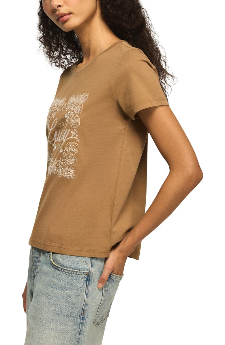 Lucky Brand Floral Frame Graphic T-Shirt, Alternate, color, Brown