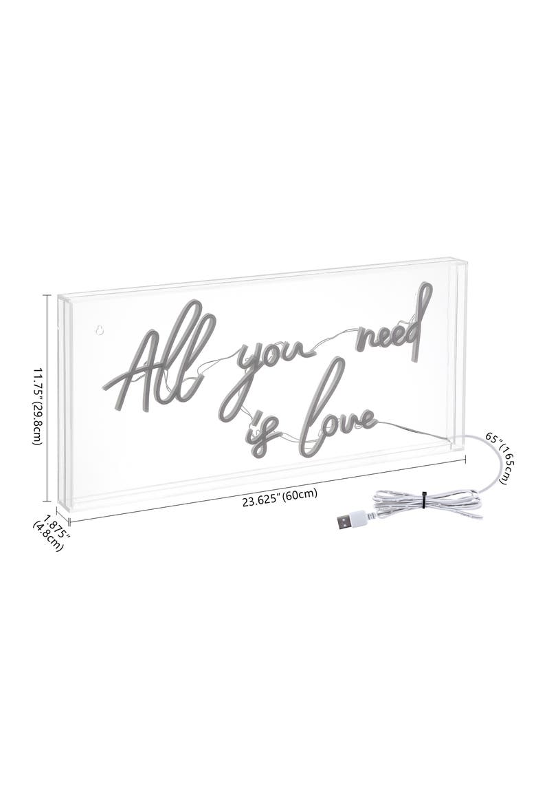 All Contemporary Glam Acrylic Box USB Operated LED Neon Light, Alternate, color, Pink