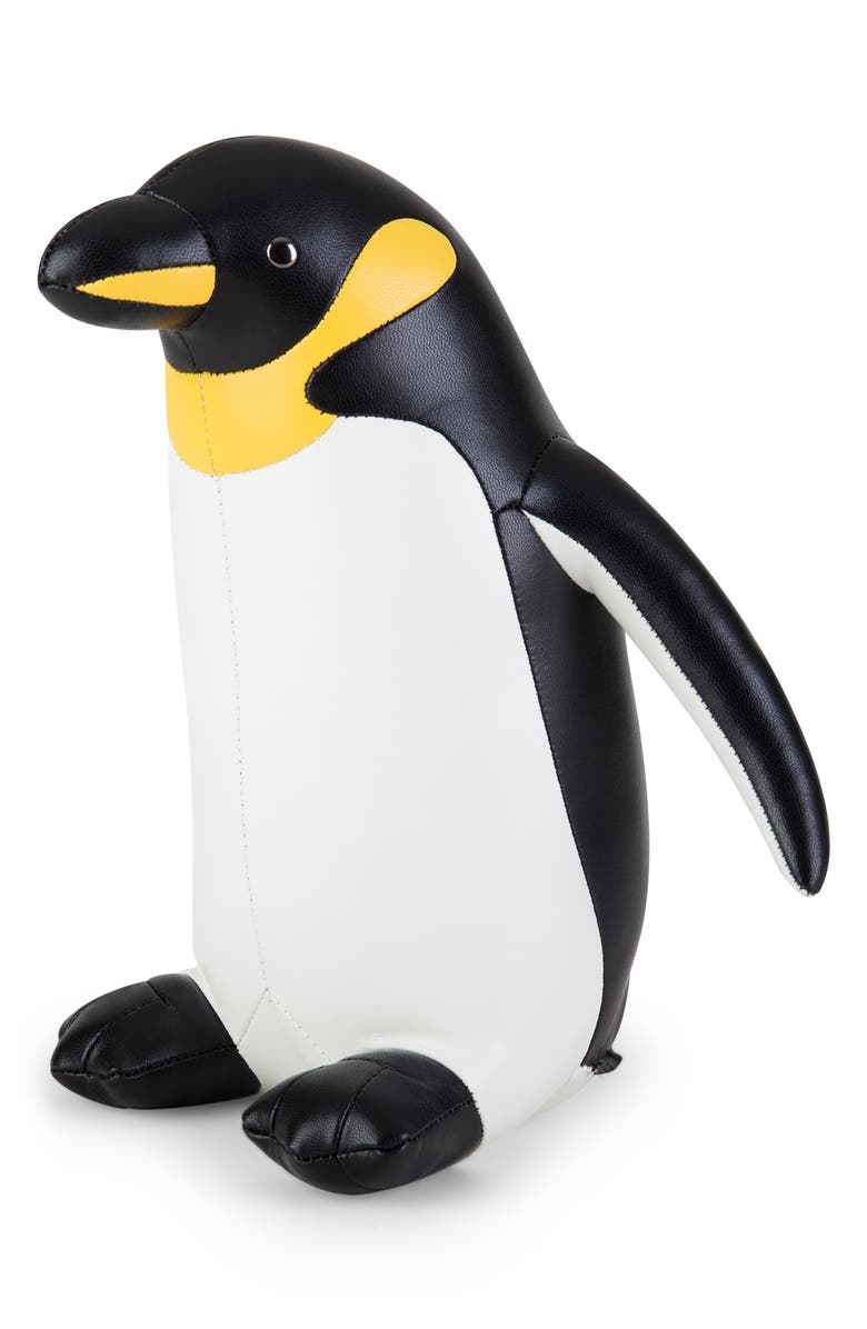 Zuny King Emperor Penguin Bookend, Main, color, Black White