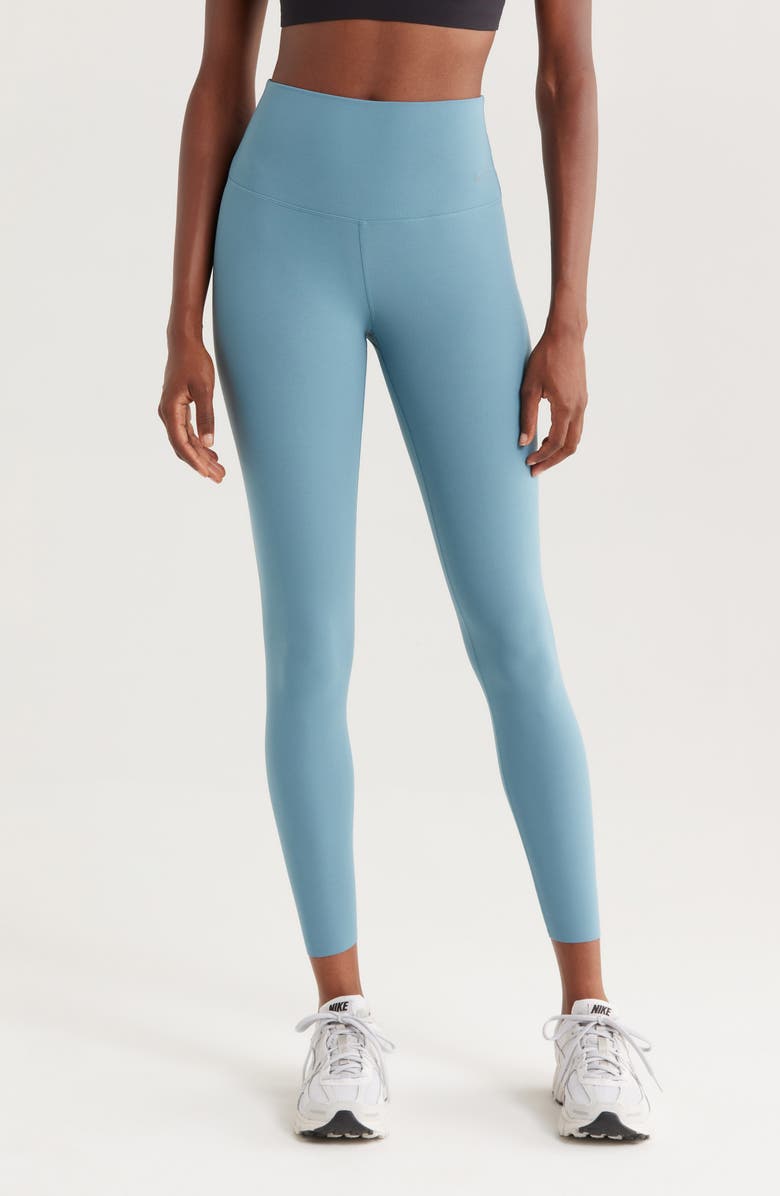 Nike Zenvy Gentle-Support High-Waisted 7/8 Leggings, Main, color, Smokey Blue/ Black