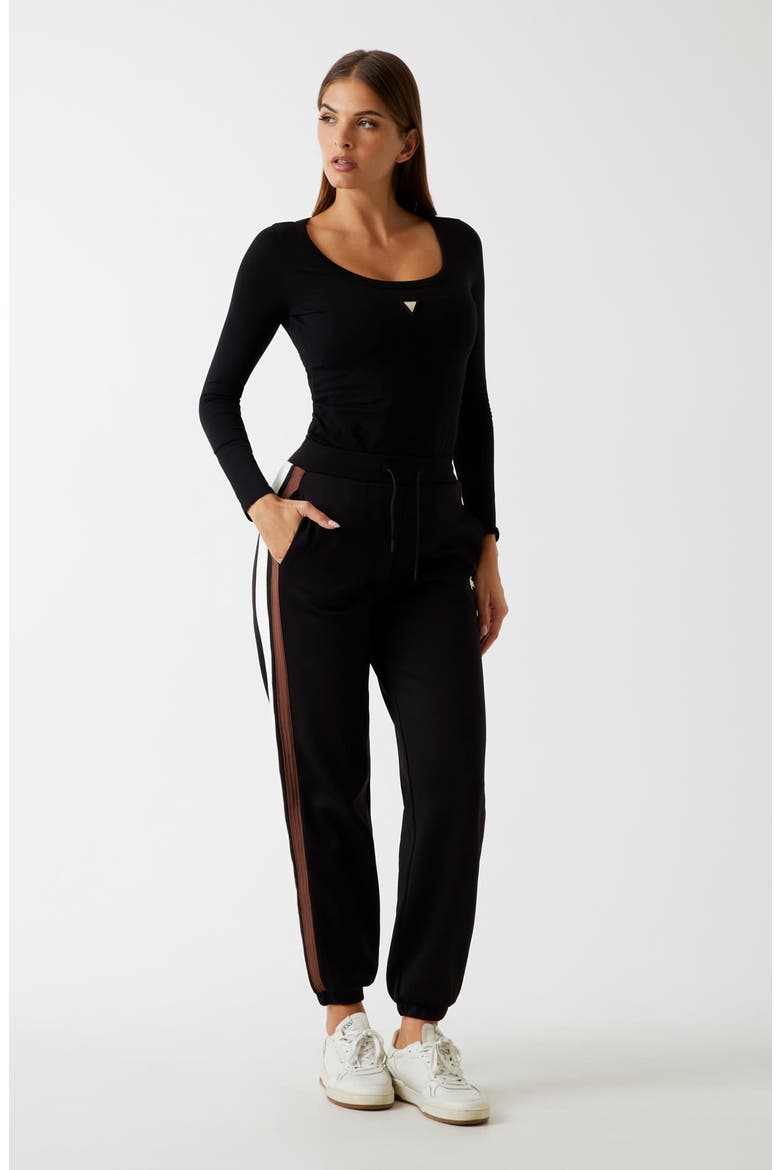 Colette Long Sleeve Bodysuit, Alternate, color, BLACK-BLACK