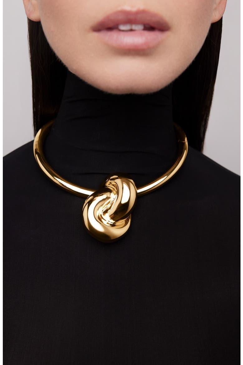 Knot Choker, Alternate, color, YELLOW GOLD