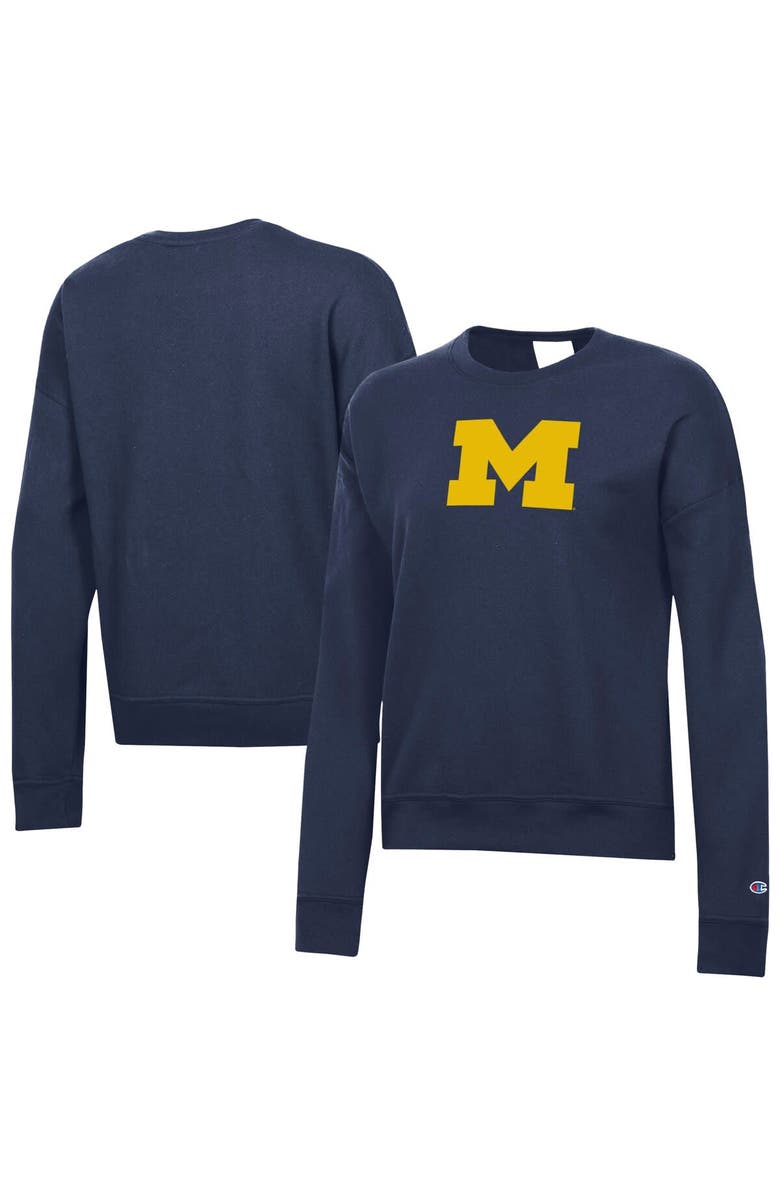 Champion Women's Champion Navy Michigan Wolverines Powerblend Sweatshirt, Main, color, Navy