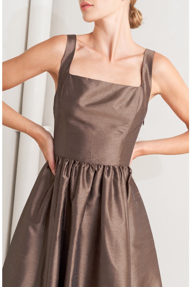 Sleeveless A-Line Dress, Alternate, color, BROWN MULTI