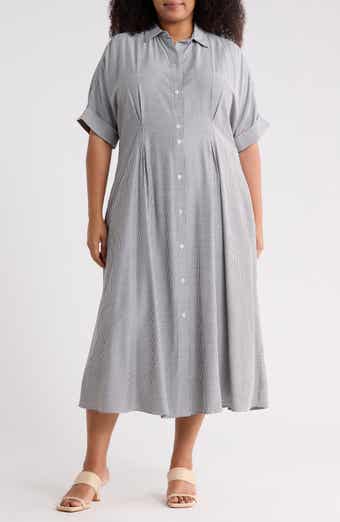 MAX STUDIO Elbow Sleeve Maxi Shirtdress