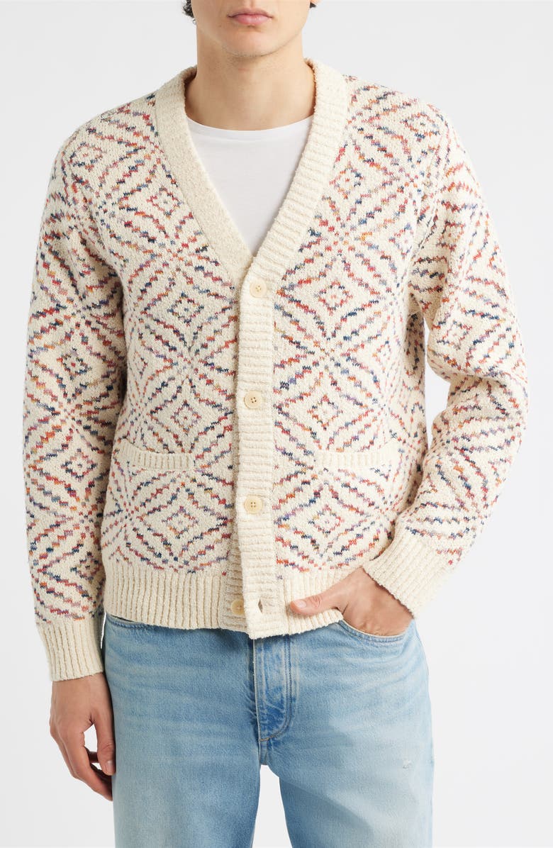 Corridor Mandala Pima Cotton Cardigan, Alternate, color, Natural