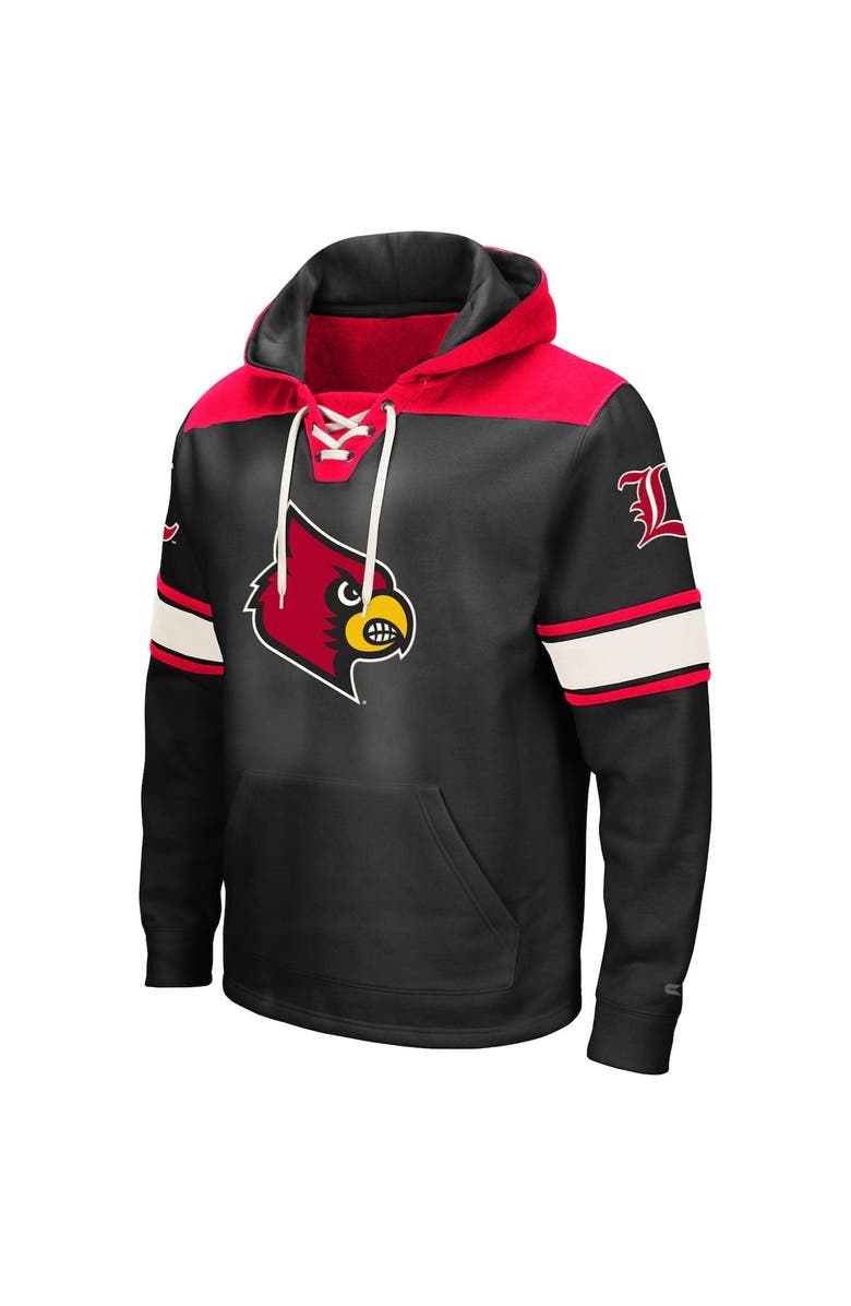 COLOSSEUM Men's Colosseum Black Louisville Cardinals 2.0 Lace-Up Logo Pullover Hoodie, Alternate, color, Black