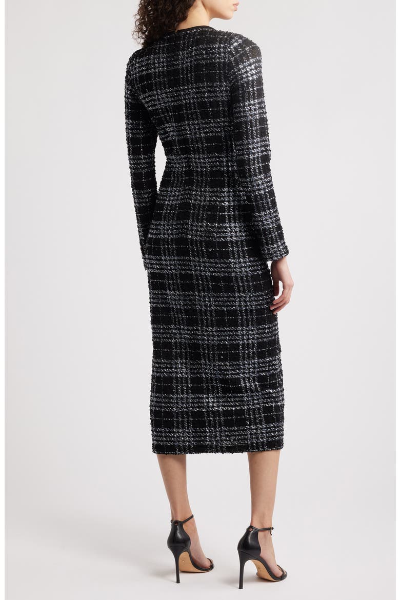 Mae Long Sleeve Tweed Midi Dress, Alternate, color, CARBON CLASS