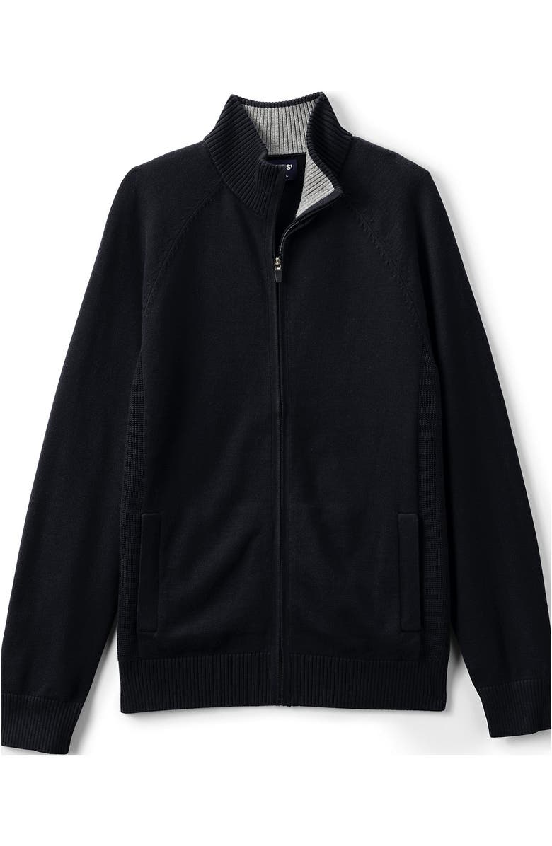 Lands
 End Performance Cotton Sweater Jacket, Alternate, color, 