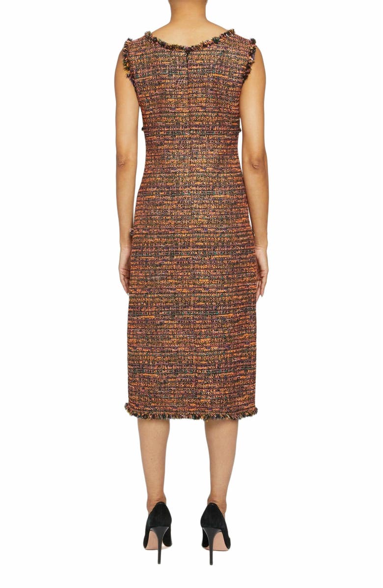Santorelli FAYE A-line Sleeveless Sheath Dress in Modern Tweed, Alternate, color, Orange Glow