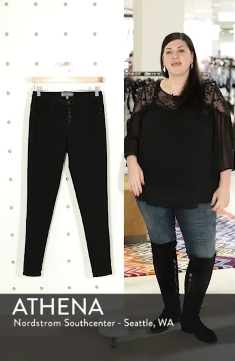 High Waist Button Fly Skinny Ankle Jeans, sales video thumbnail