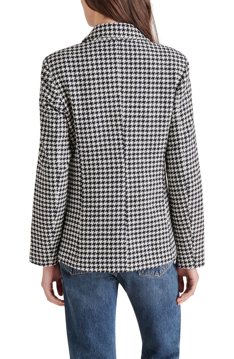 Steve Madden Houndstooth Peacoat, Alternate, color, Black