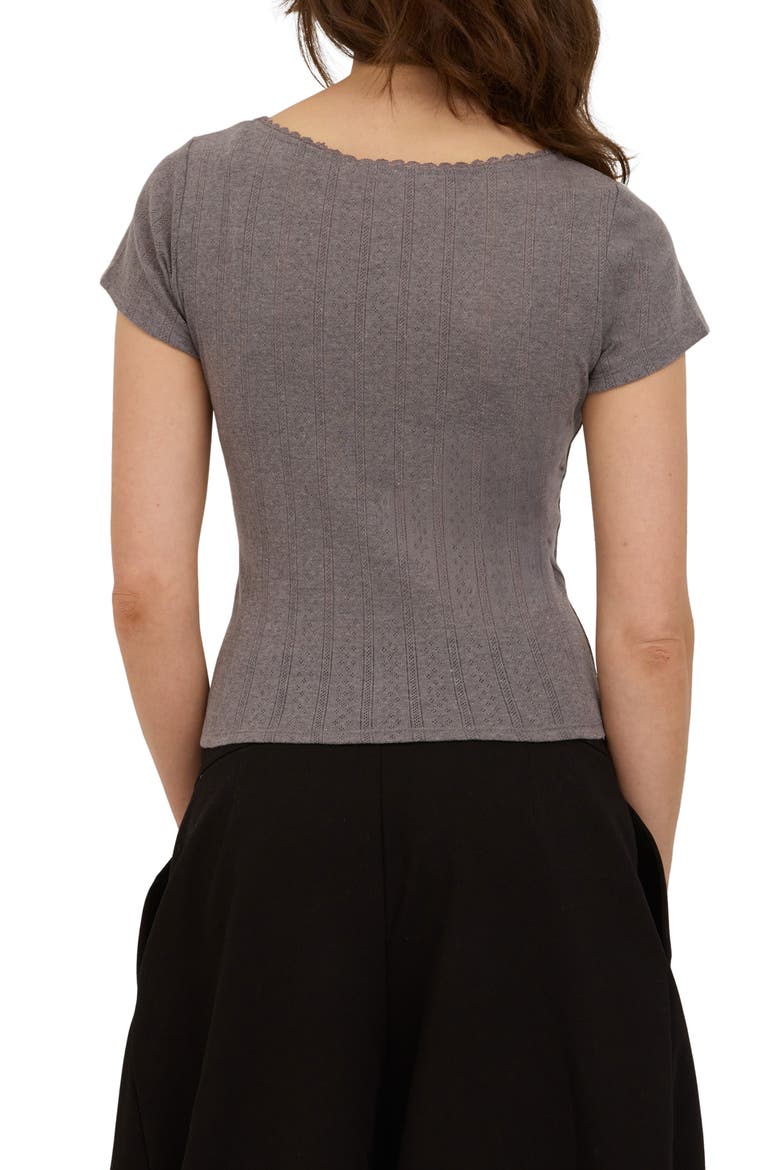 Arden Lace Trim T-Shirt, Alternate, color, HEATHER GREY